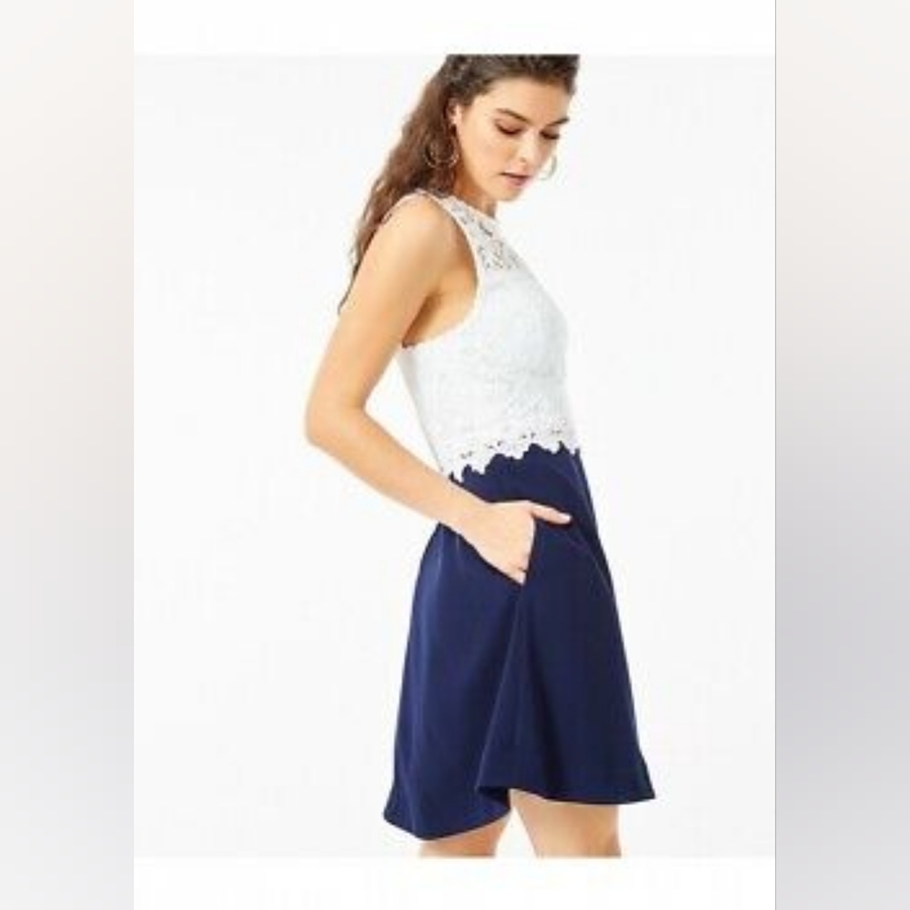 Lilly Pulitzer NWT Carolyn Dress True Navy Sleeveless Mini Dress 2 NWT - Picture 4 of 16